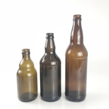 Wholesale 330ml 650ml 750ml Custom Logo Empty Amber Glass Beer/Wine Bottle